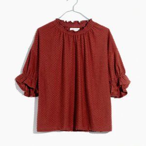 Madewell Texture & Thread Clipdot Ruffle Top - S